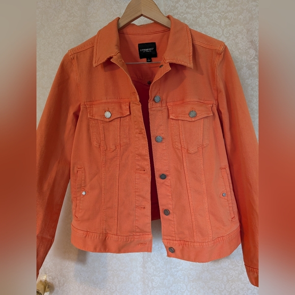 Liverpool Los Angeles Orange Jeans Jacket. Sz. Large - Picture 4 of 12